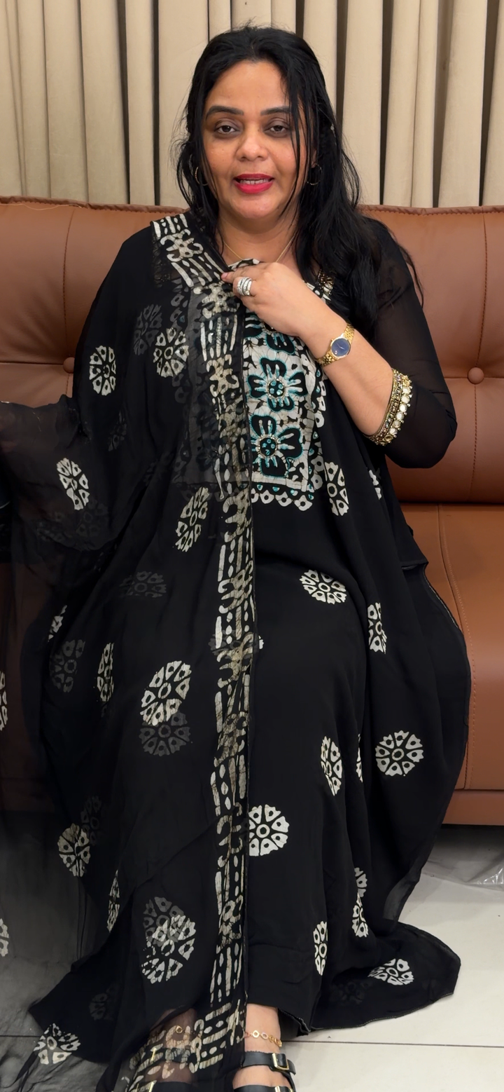 VISCOSE GEORGETTE UNSTITCHED SALWAR SUITS - NUWA - 1868