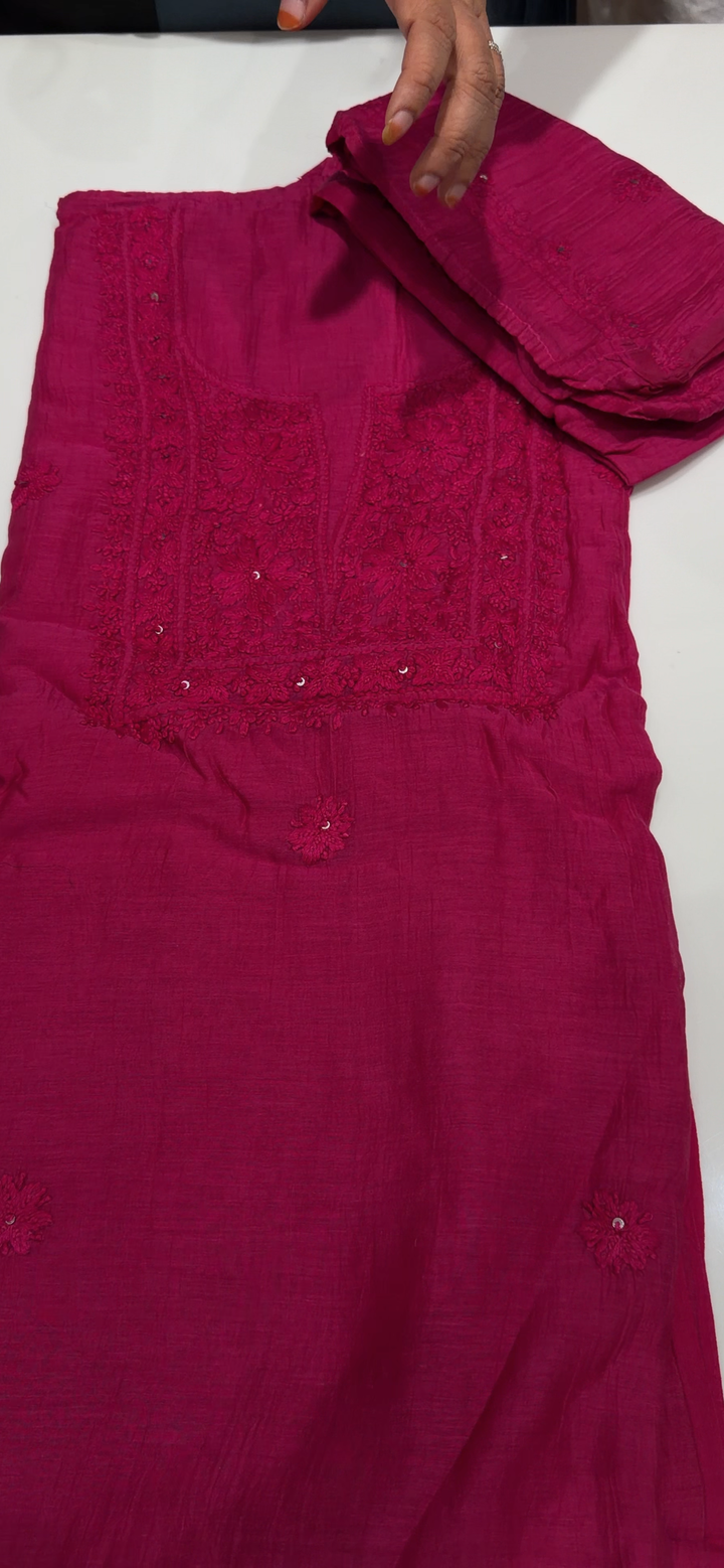 CHIKANKARI UNSTITCHED SALWAR SUITS - NUWA - 1743
