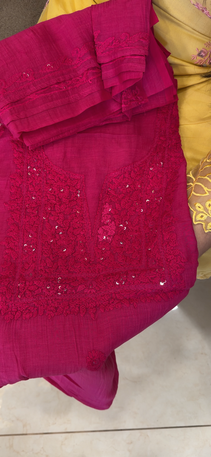 CHIKANKARI UNSTITCHED SALWAR SUITS - NUWA - 2338