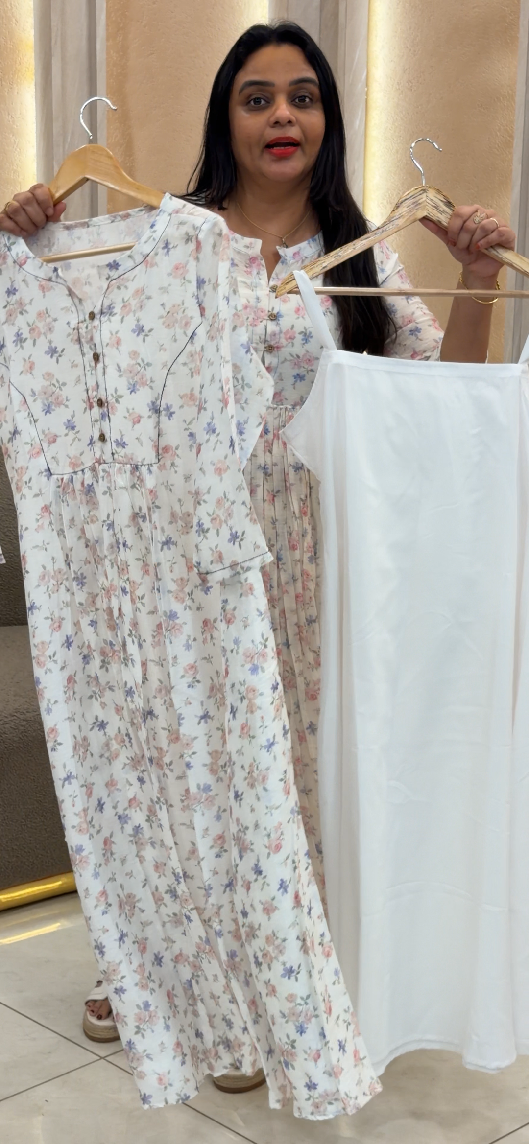 IN-HOUSE PRINTED LINEN LONG TOPS - NUWA - 1361