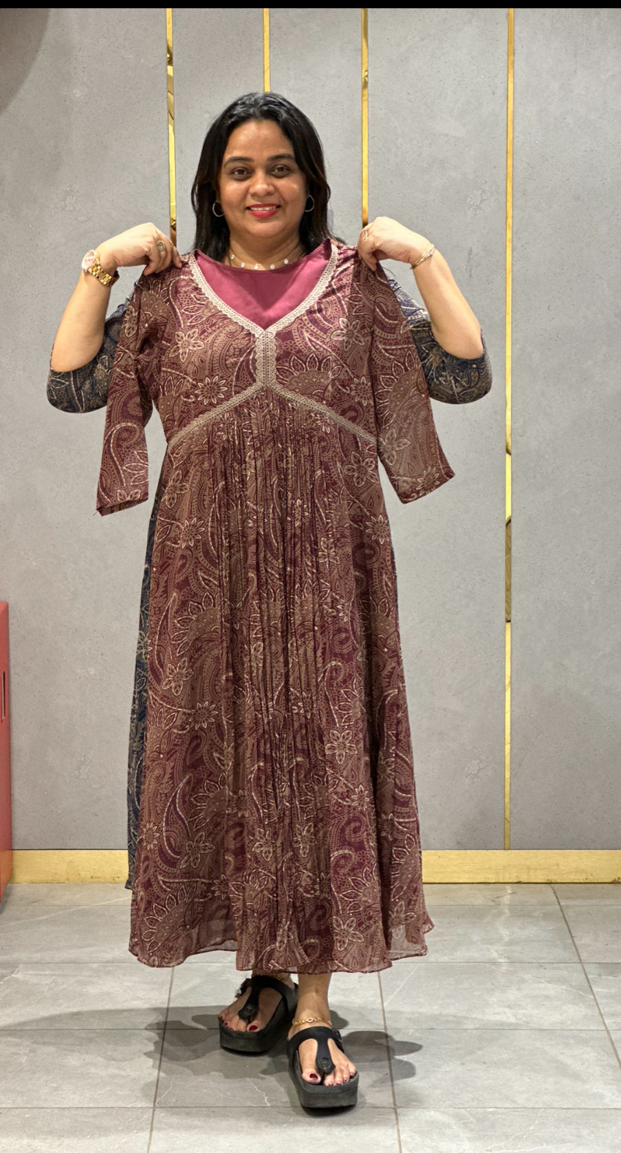 PRINTED ALIYA CUT TOPS -NUWA-020