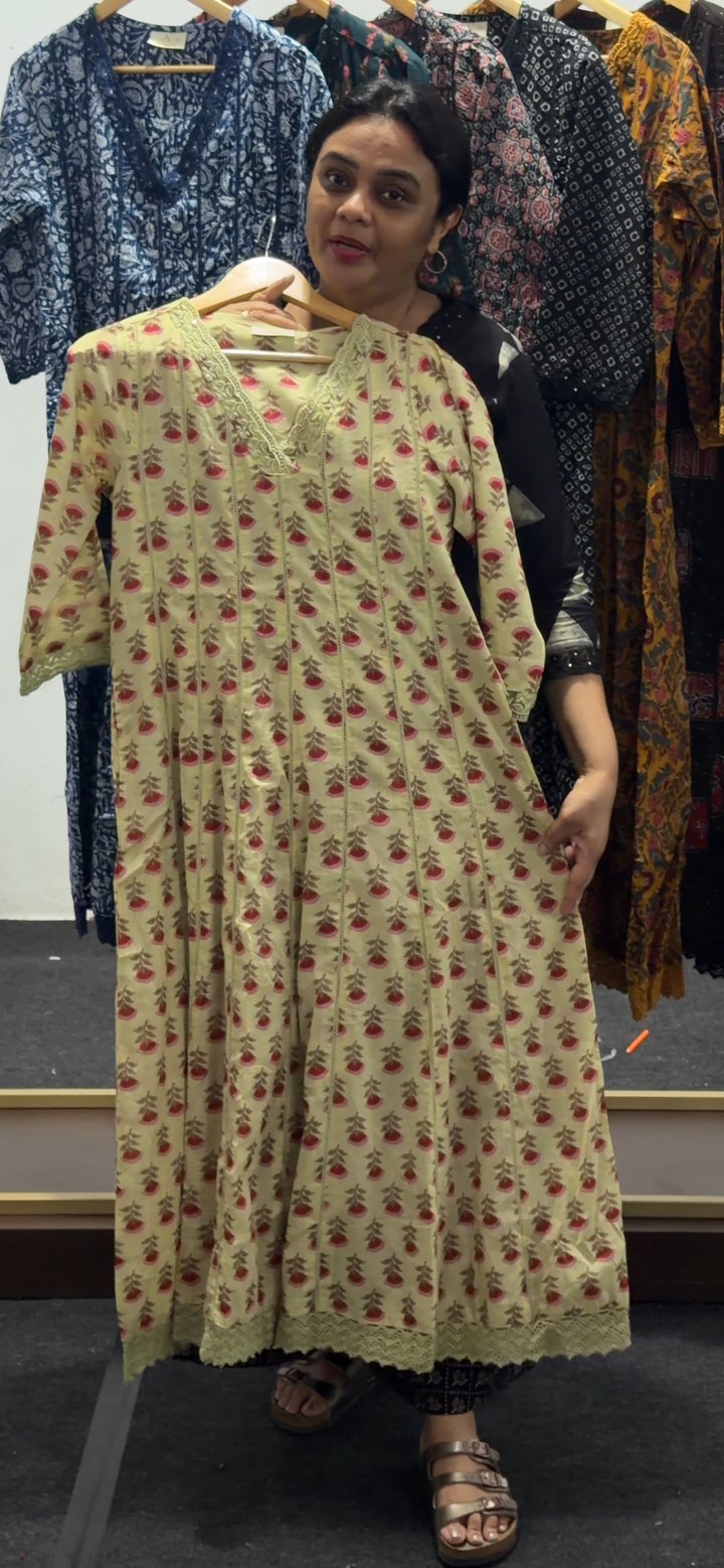 COTTON ANARKALI TOPS - NUWA - 2522