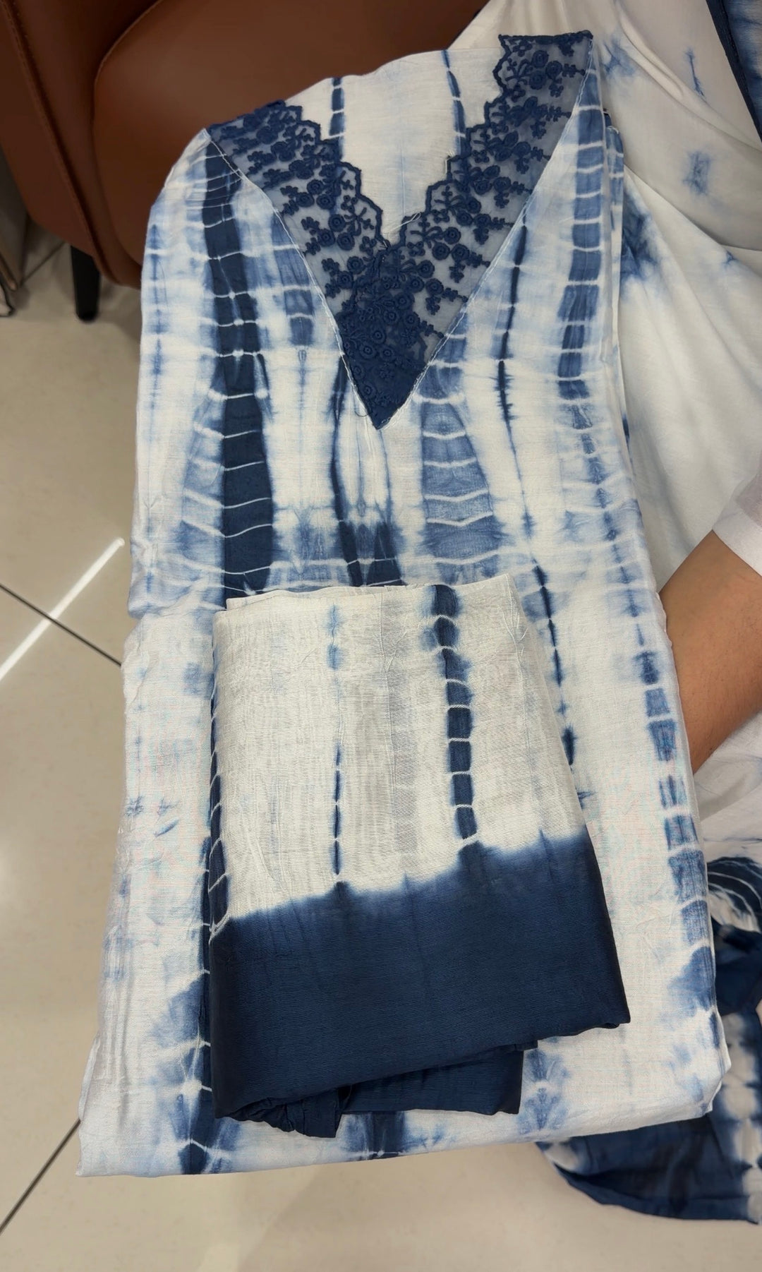 TIE AND DYE UNSTITCHED SALWAR SUITS - NUWA-1854