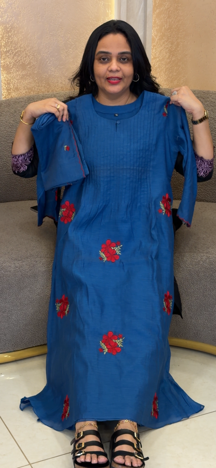 MUL CHANDERI TOP,BOTTOM AND DUPATTA - NUWA-2039
