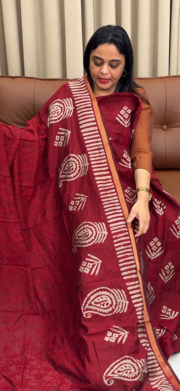 BATIK PRINTED UNSTITCHED SALWAR SUITS - NUWA - 1722