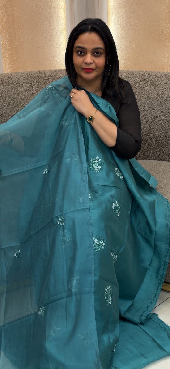 MUL CHANDERI UNSTITCHED SALWAR SUITS - NUWA - 1485
