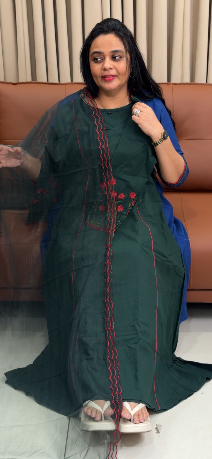 COTTON LINEN TOP, BOTTOM AND DUPATTA - NUWA - 1978