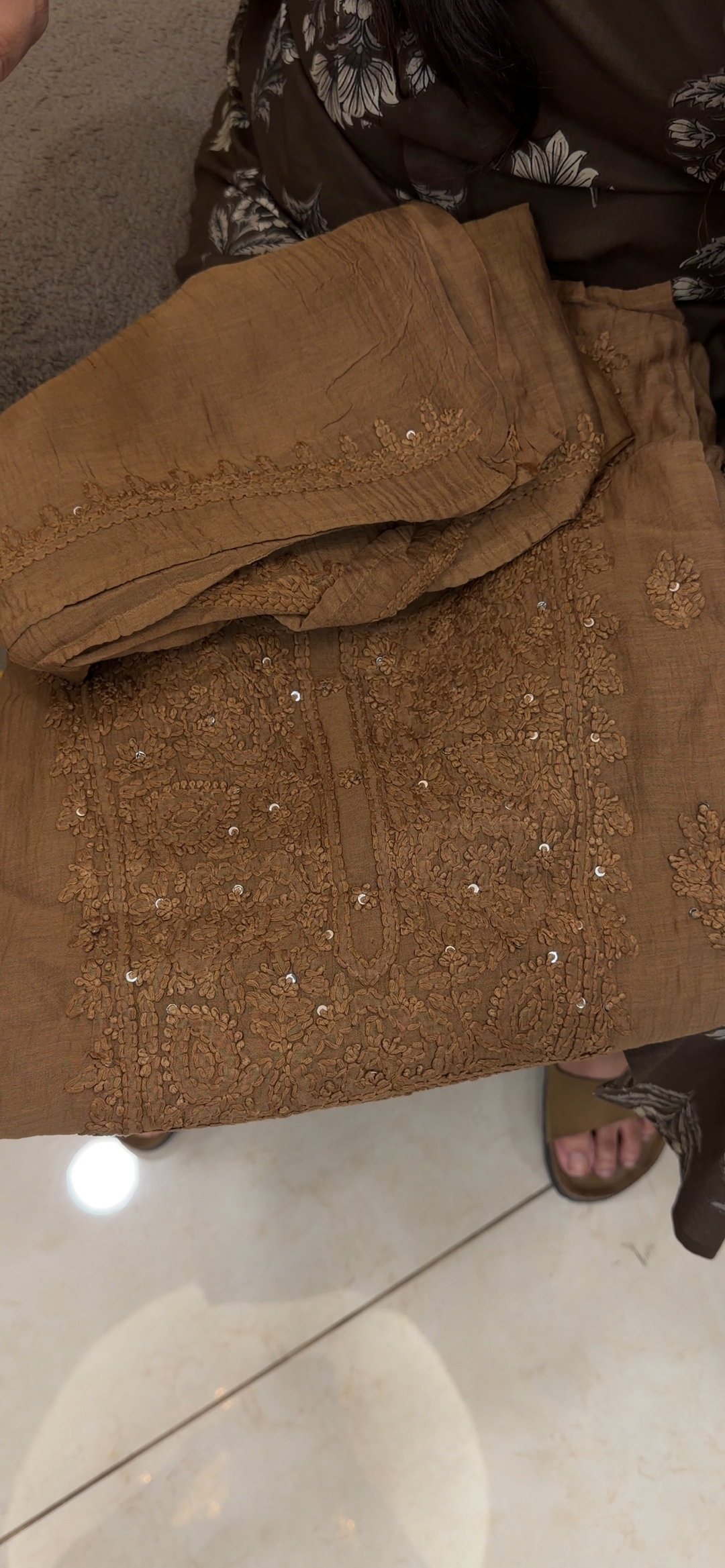 LUCKNOWI CHIKANKARI UNSTITCHED SALWAR SUITS - NUWA - 1396