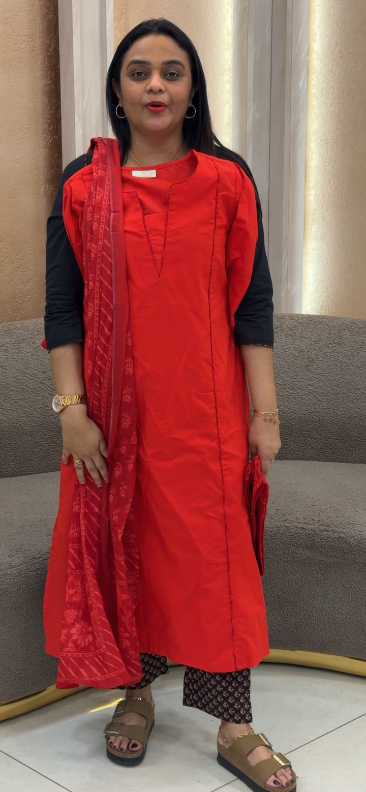 COTTON TOP, BOTTOM AND DUPATTA - NUWA - 1106