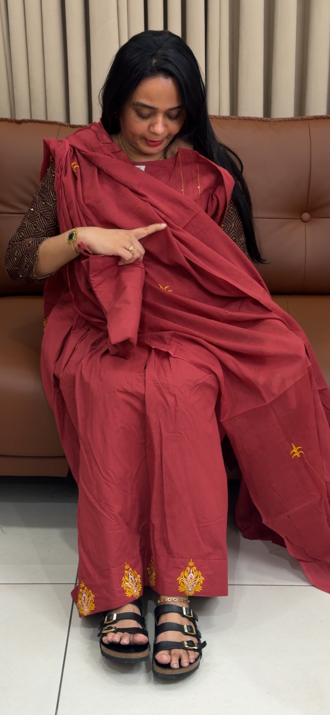 COTTON LONG ALINE TOP, BOTTOM AND DUPATTA - NUWA- 1939