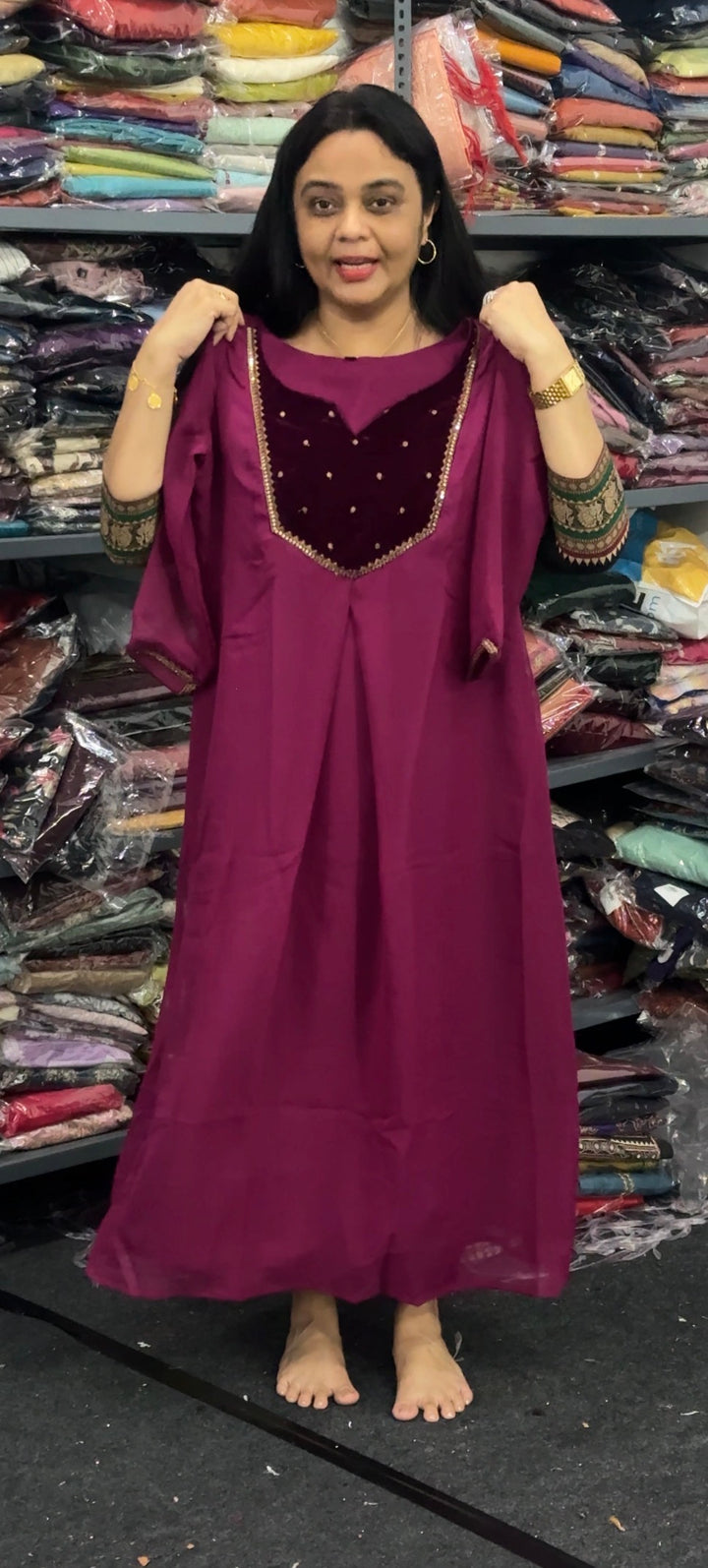 GEORGETTE LONG ALINE TOPS - NUWA - 2358