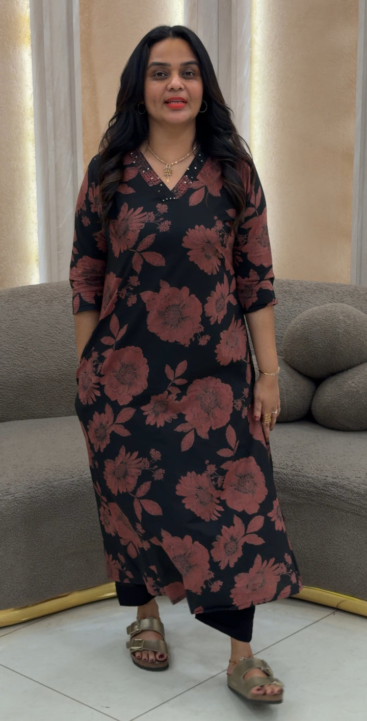 PRINTED SLITTED TOPS  - NUWA-423