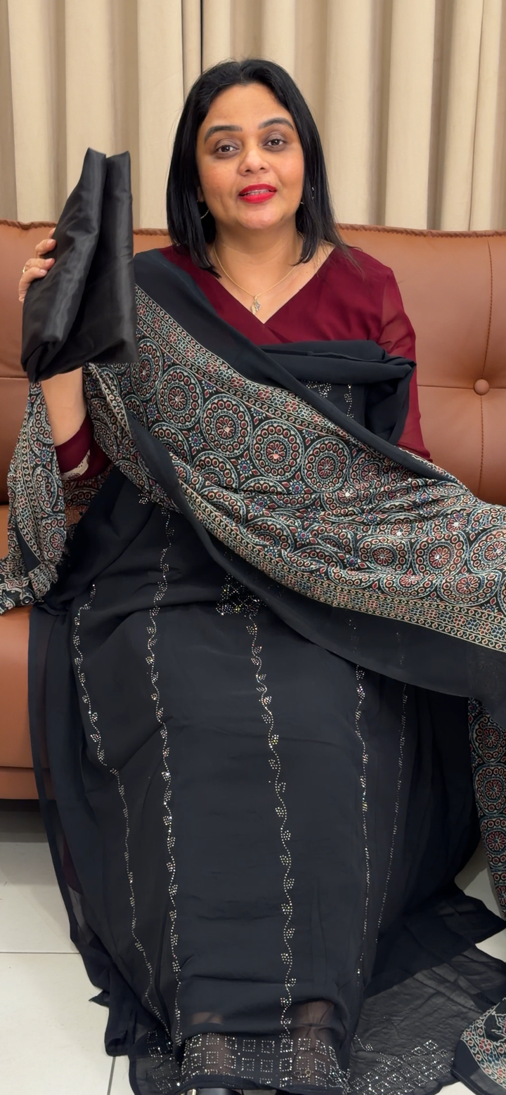FAUX GEORGETTE UNSTITCHED SALWAR SUITS - NUWA - 1636