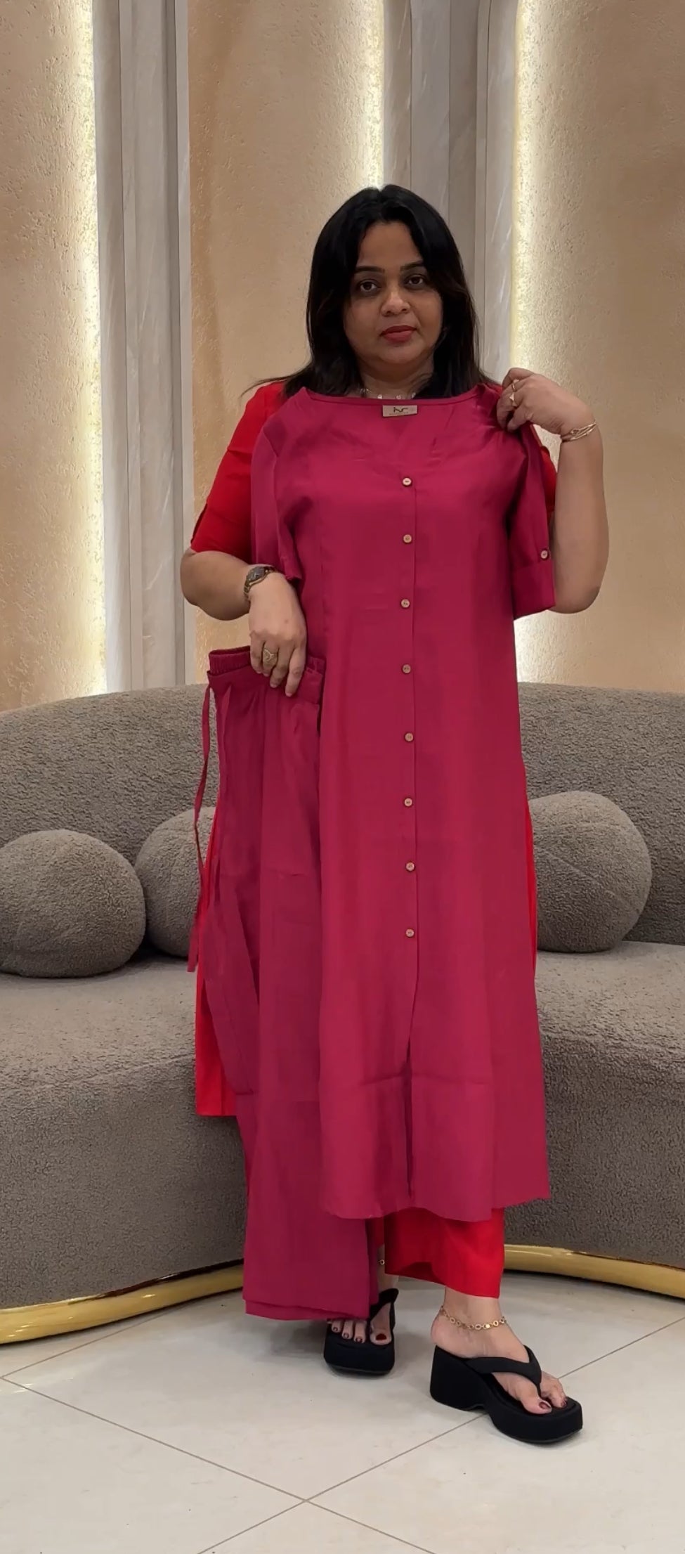 SEMI RAW SILK CO-ORDS SETS - NUWA-042