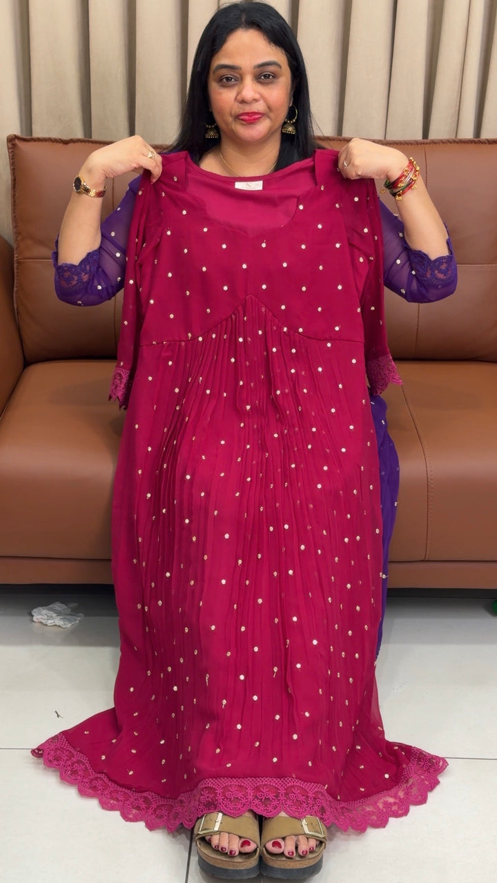 IN-HOUSE FAUX GEORGETTE ALINE TOPS - NUWA-1545