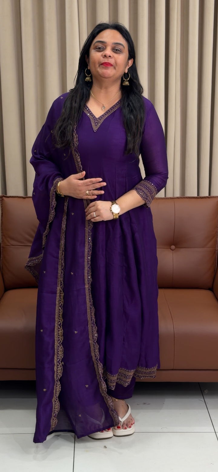 SEMI RAW SILK TOP, BOTTOM AND DUPATTA - NUWA - 1691