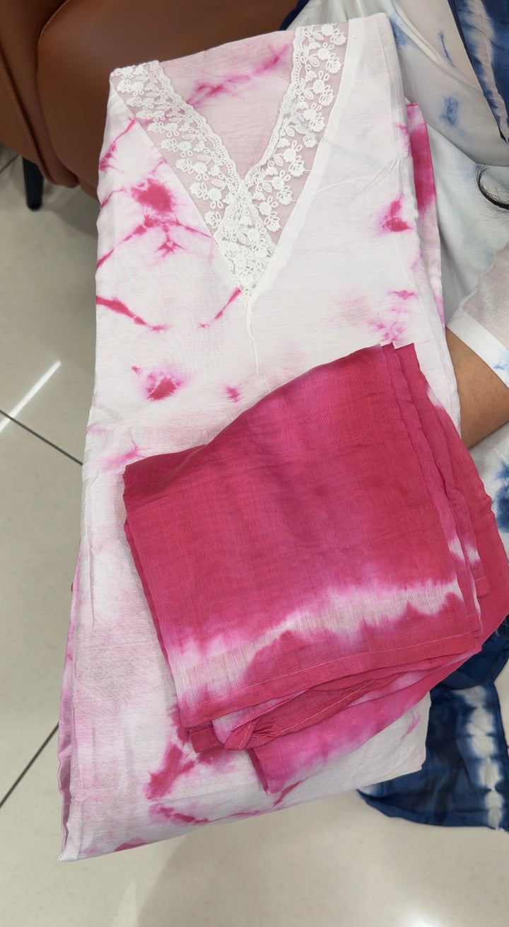 TIE AND DYE UNSTITCHED SALWAR SUITS - NUWA-1854