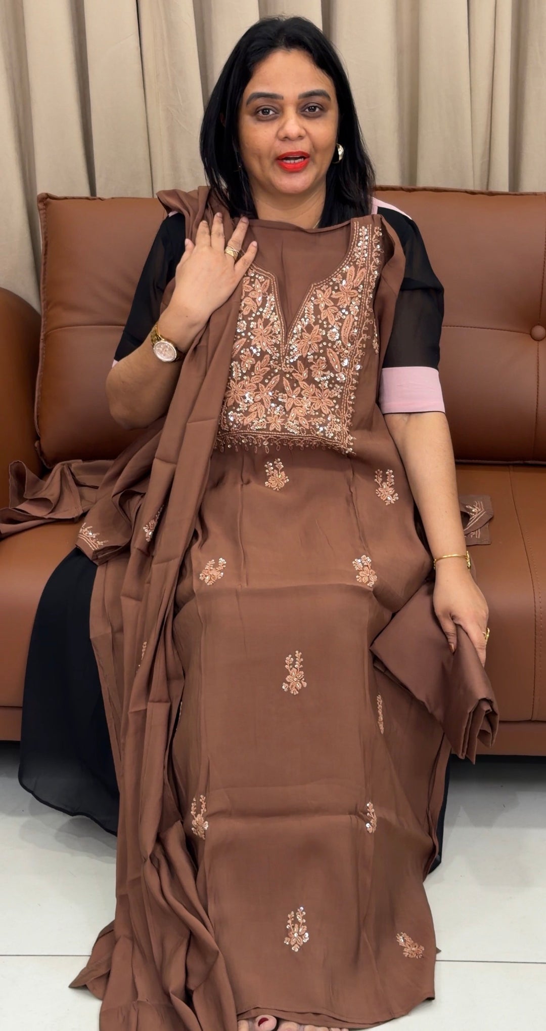 CHIKANKARI UNSTITCHED SALWAR SUITS - NUWA-1383