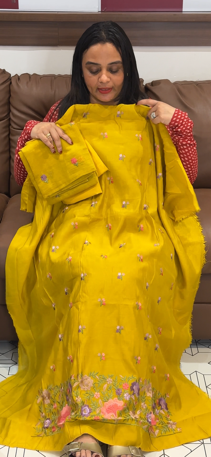 MALAI CHANDERI UNSTITCHED SALWAR SUITS - NUWA - 755