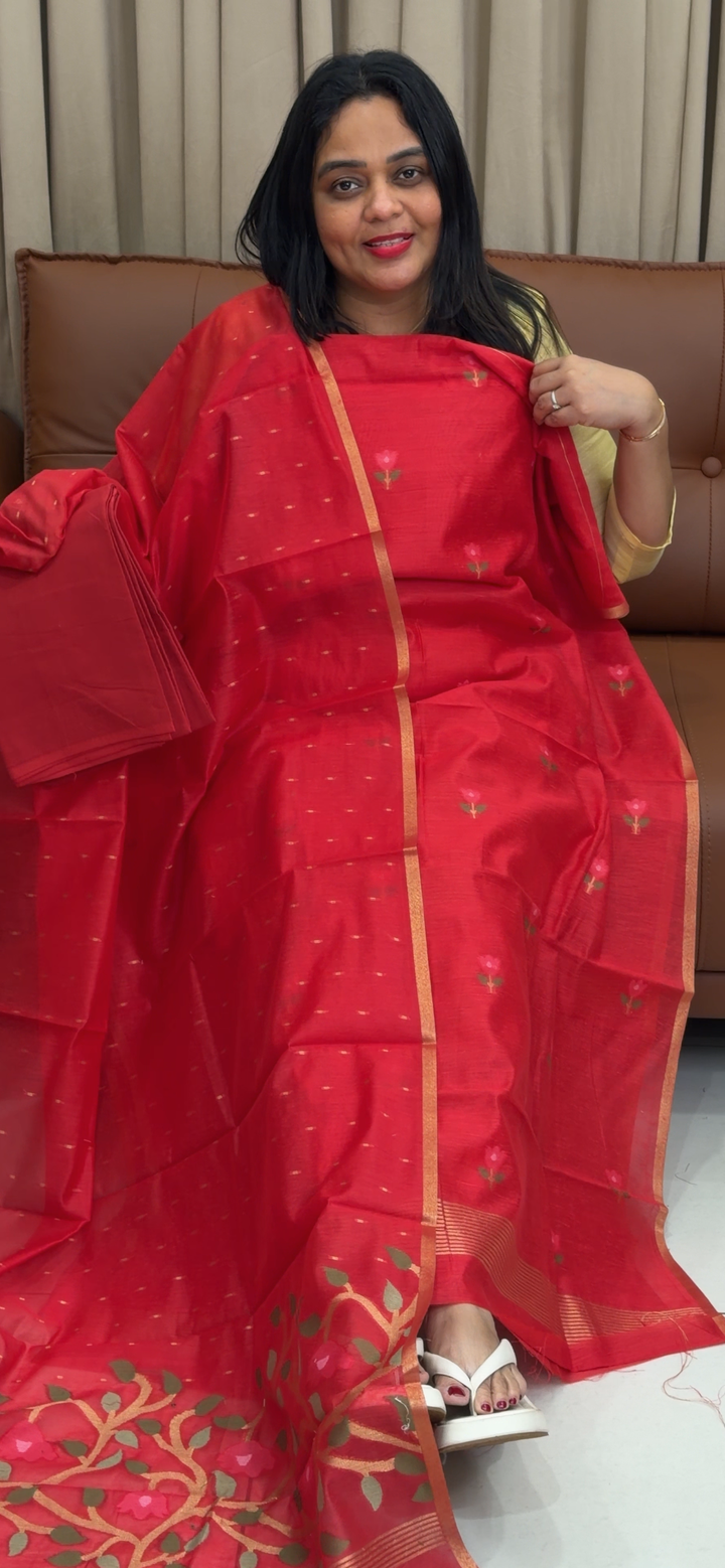 HANDLOOM JAMDANI UNSTITCHED SALWAR SUITS - NUWA - 1534