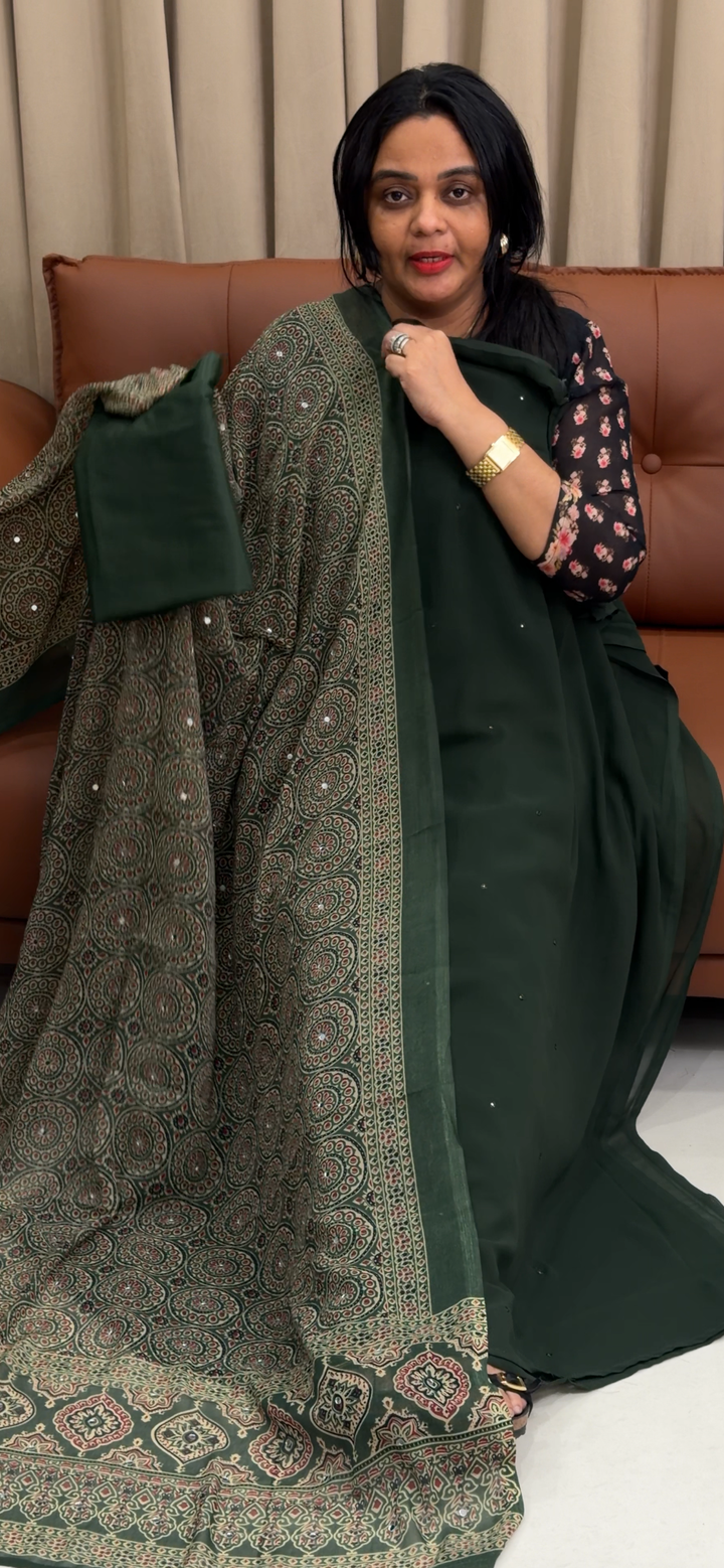 FAUX GEORGETTE UNSTITCHED SALWAR SUITS - NUWA - 2193