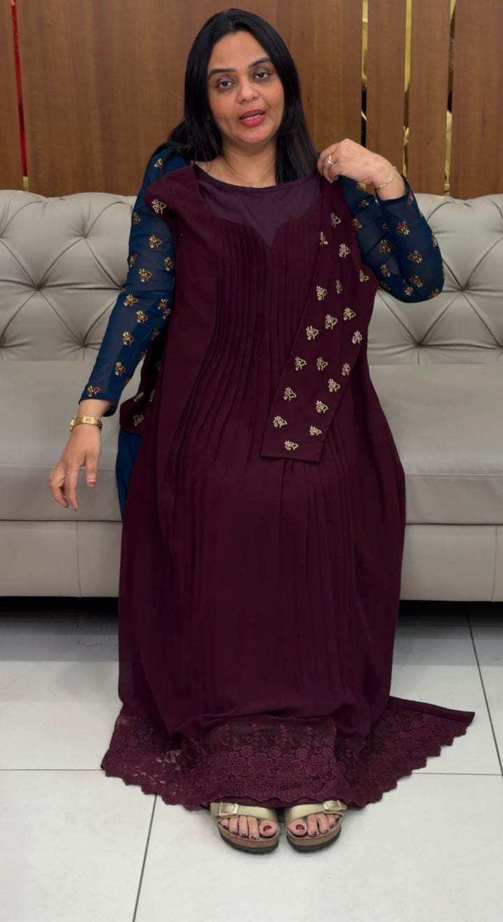 FAUX GEORGETTE ALINE TOPS - NUWA-817