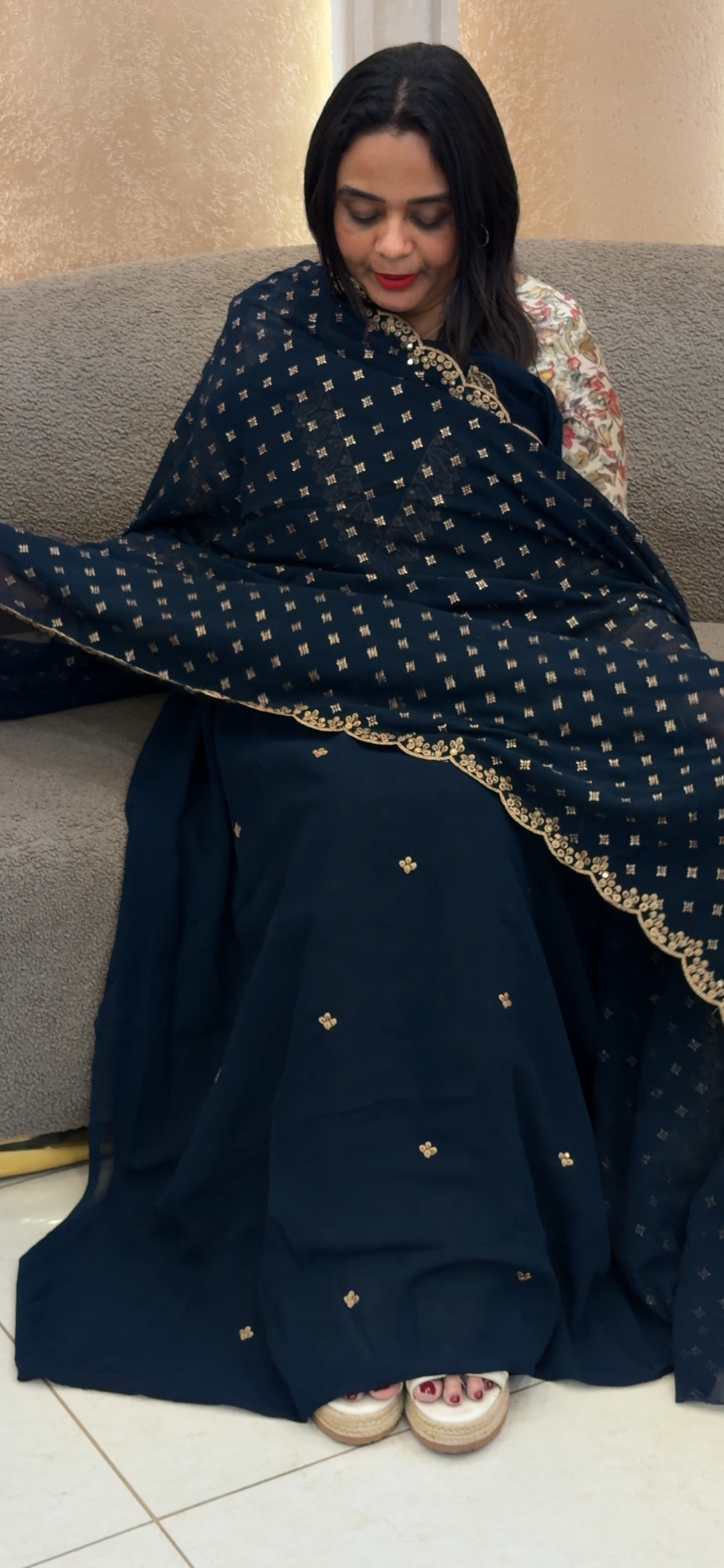 FAUX GEORGETTE UNSTITCHED SALWAR SUITS  - NUWA - 1268