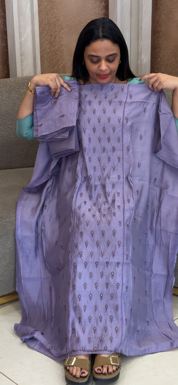 MALAI CHANDERI UNSTITCHED SALWAR SUITS - NUWA - 1041