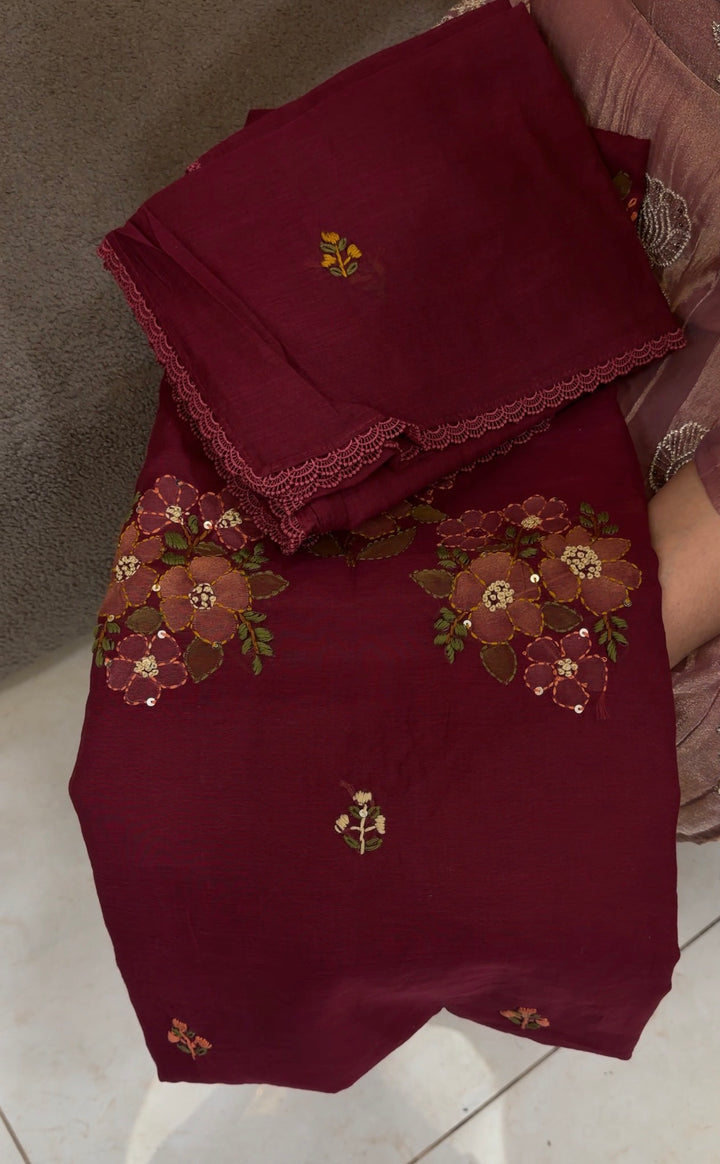 MALAI CHANDERI UNSTITCHED SALWAR SUITS - NUWA-1644