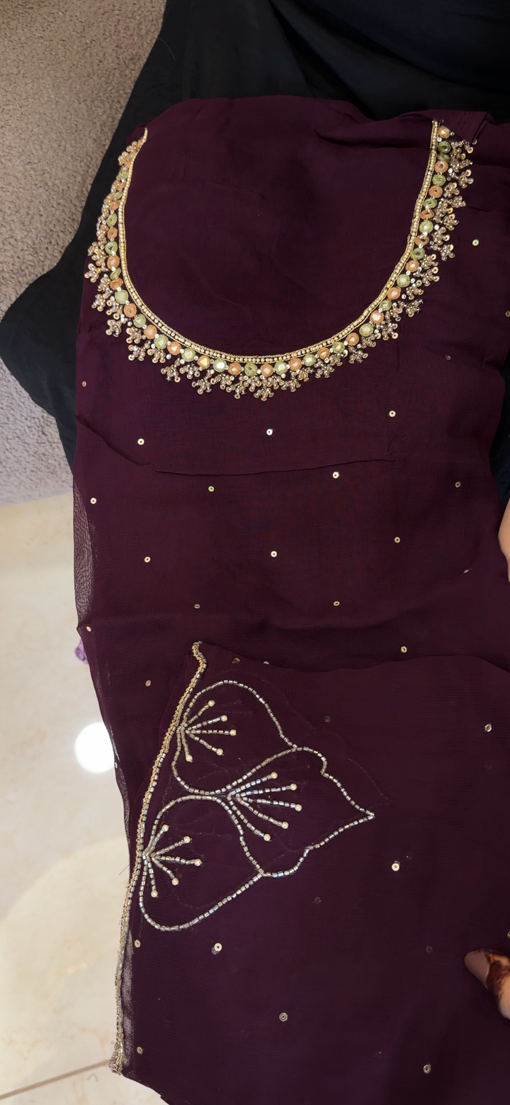 HANDWORKED UNSTITCHED SALWAR SUITS - NUWA - 2027