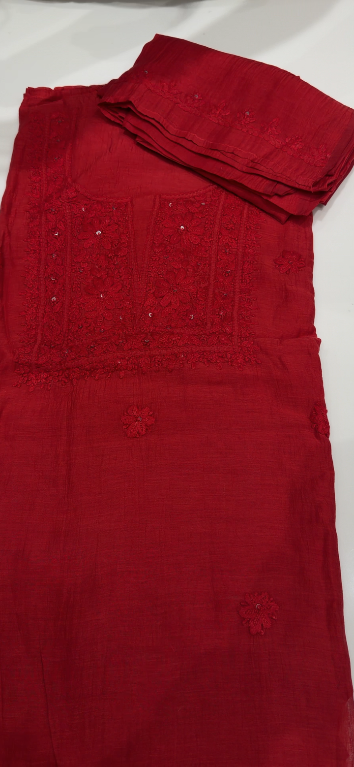 CHIKANKARI UNSTITCHED SALWAR SUITS - NUWA - 1743