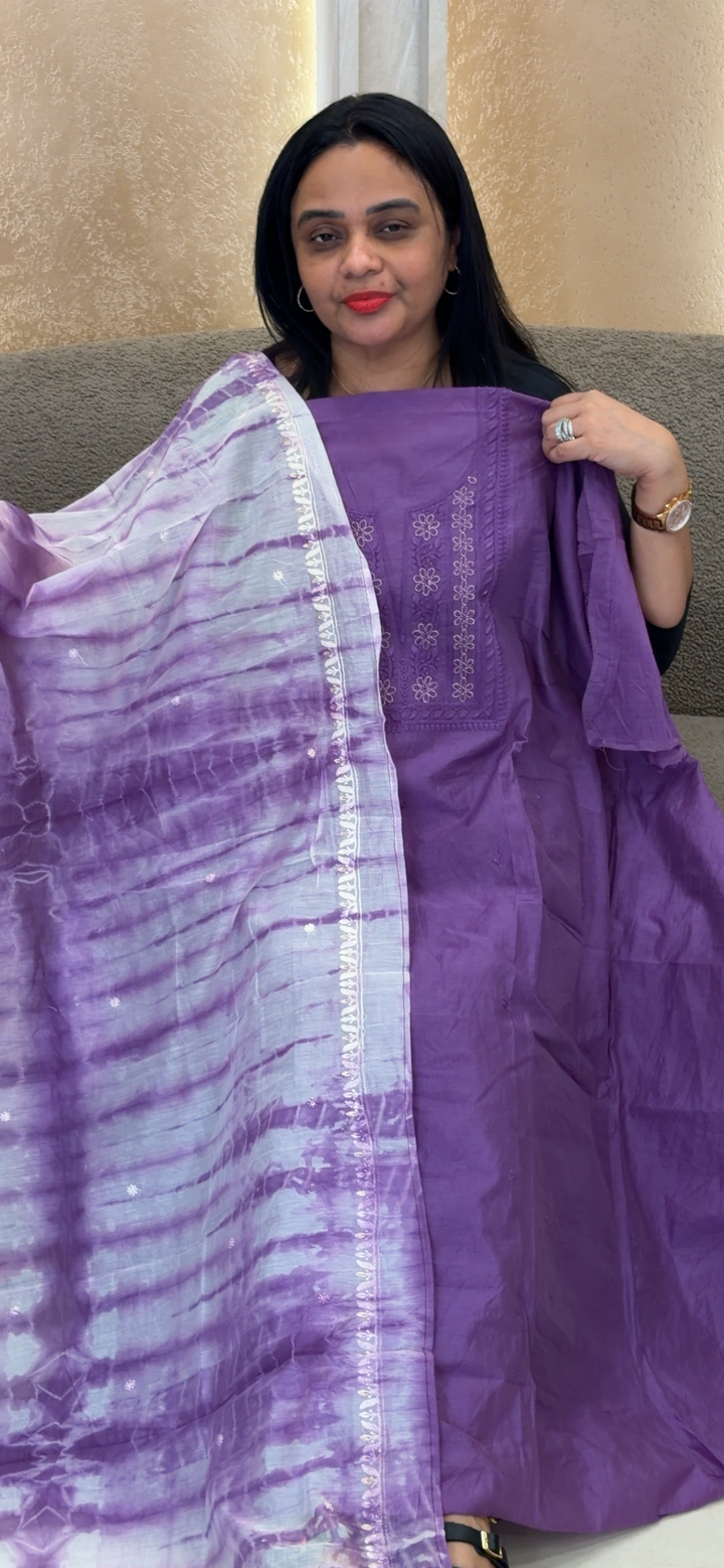 MALAI CHANDERI UNSTITCHED SALWAR SUITS - NUWA - 2135