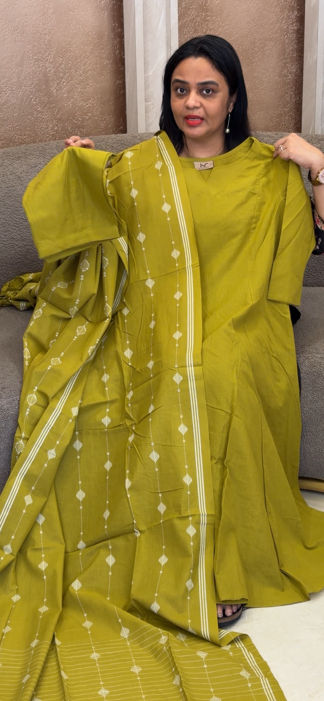 HANDLOOM COTTON TOP, BOTTOM AND DUPATTA - NUWA - 2266