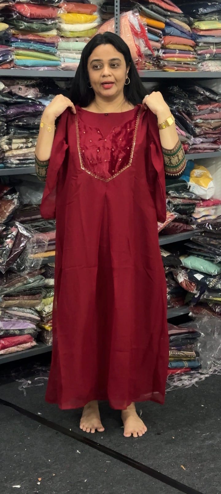 GEORGETTE LONG ALINE TOPS - NUWA - 2358