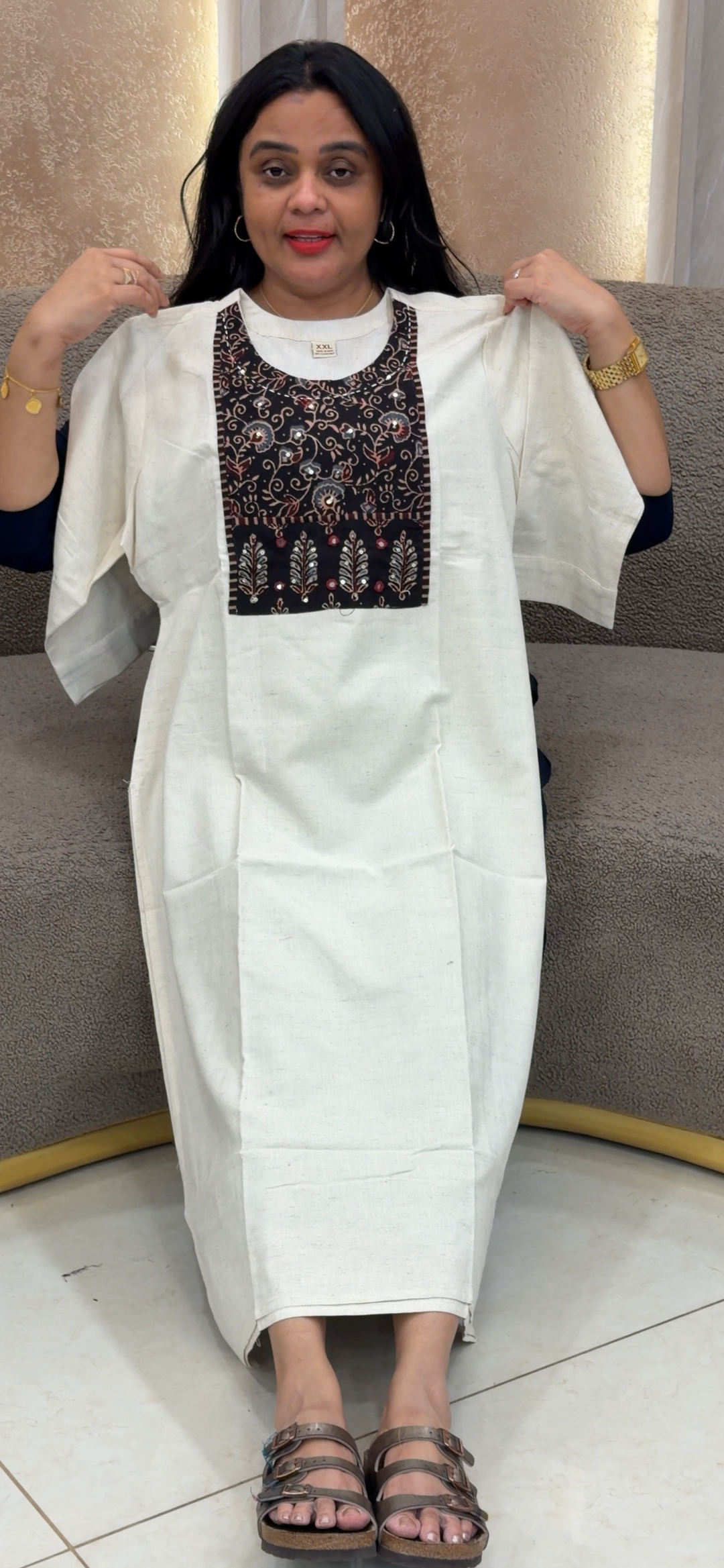 OFFER SALE AJRAKH PRNTED LINEN COTTON TOPS - NUWA - 2431