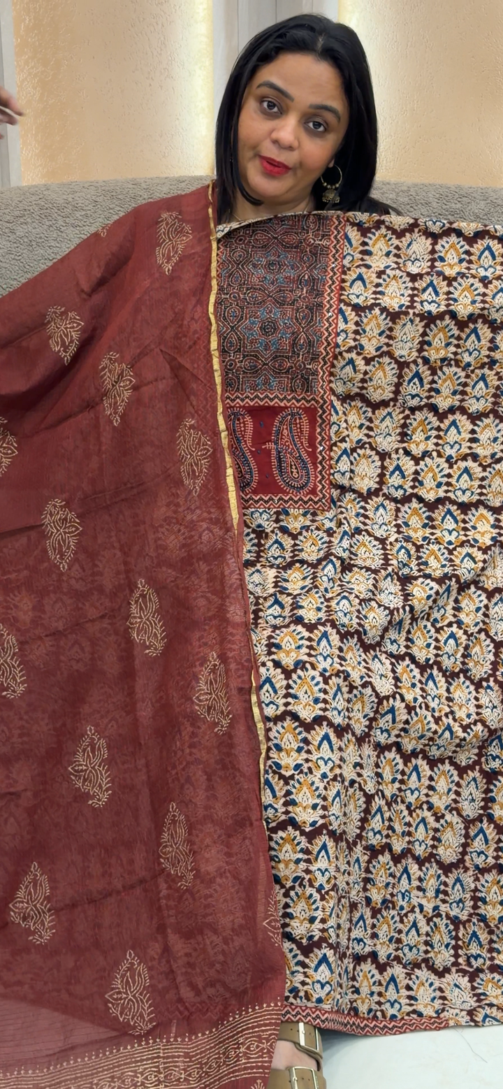 PRINTED COTTON UNSTITCHED SALWAR SUITS - NUWA - 1484