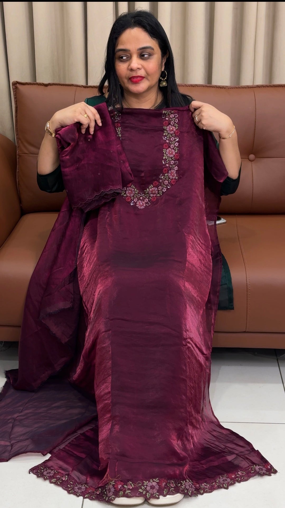 IN-HOUSE VELVET ORGANZATOP,BOTTOM AND DUPATTA - NUWA-1616