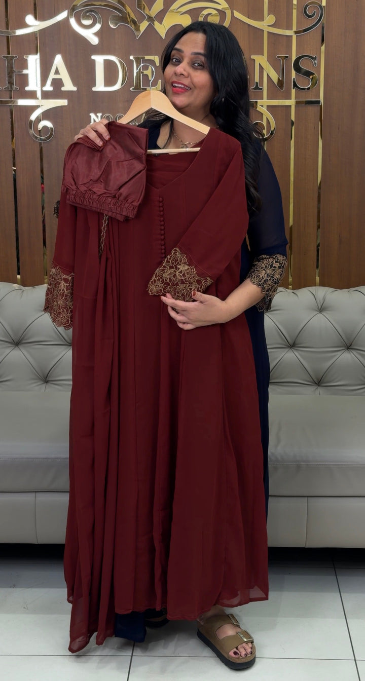 ANARKALI TOP,BOTTOM AND DUPATTA - NUWA-1049