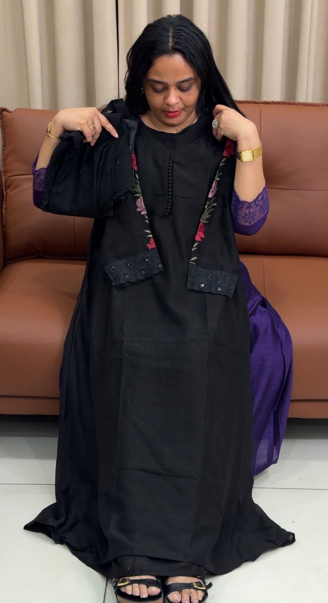 SEMI RAW SILK ALINE TOP,BOTTOM AND DUPATTA - NUWA-2181