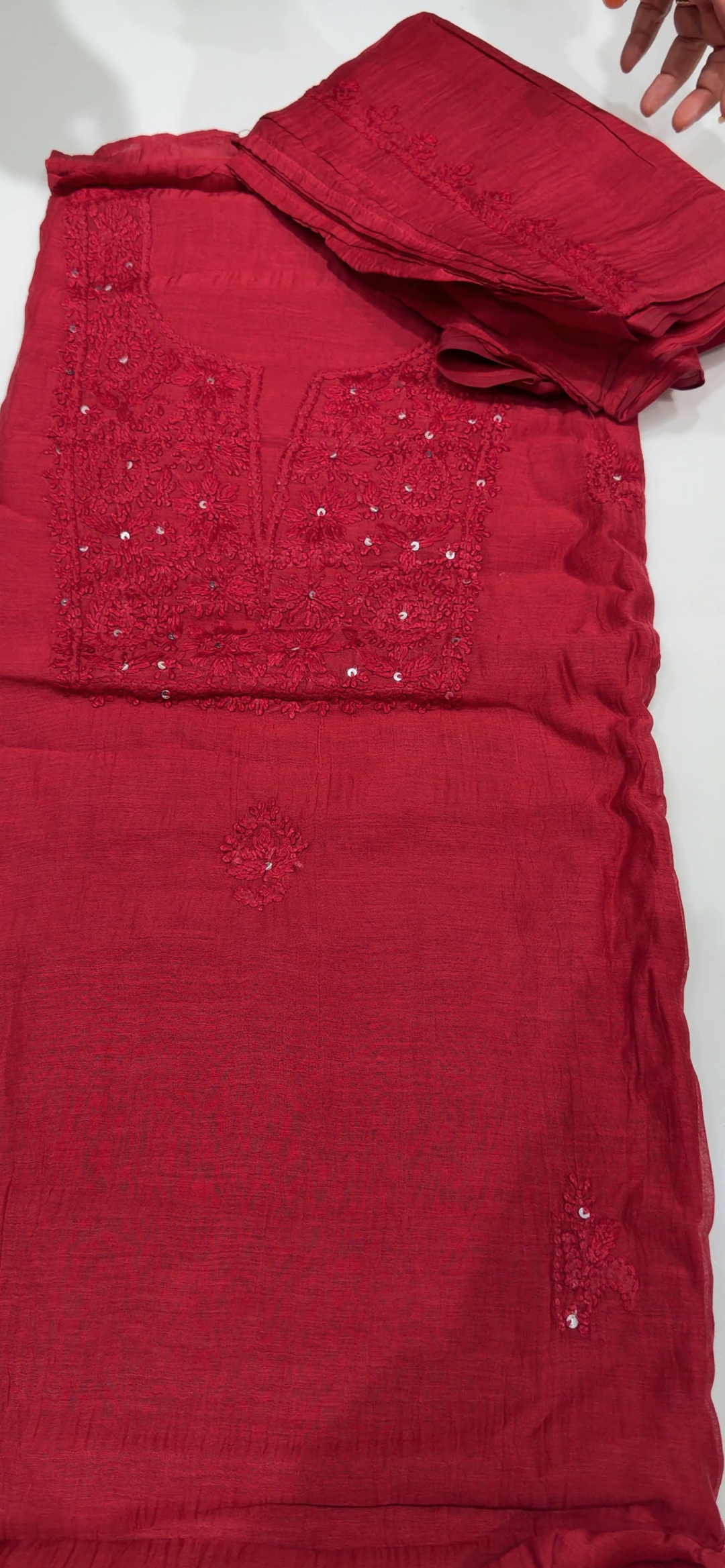 CHIKANKARI UNSTITCHED SALWAR SUITS - NUWA - 1743