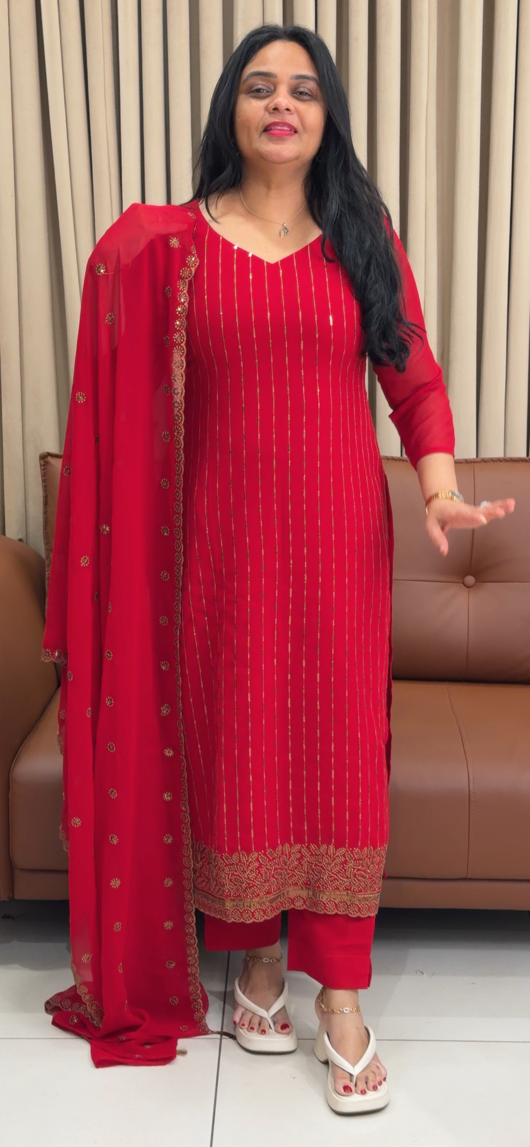 FORWARD FAUX GEORGETTE UNSTITCHED SALWAR SUITS - NUWA - 1850