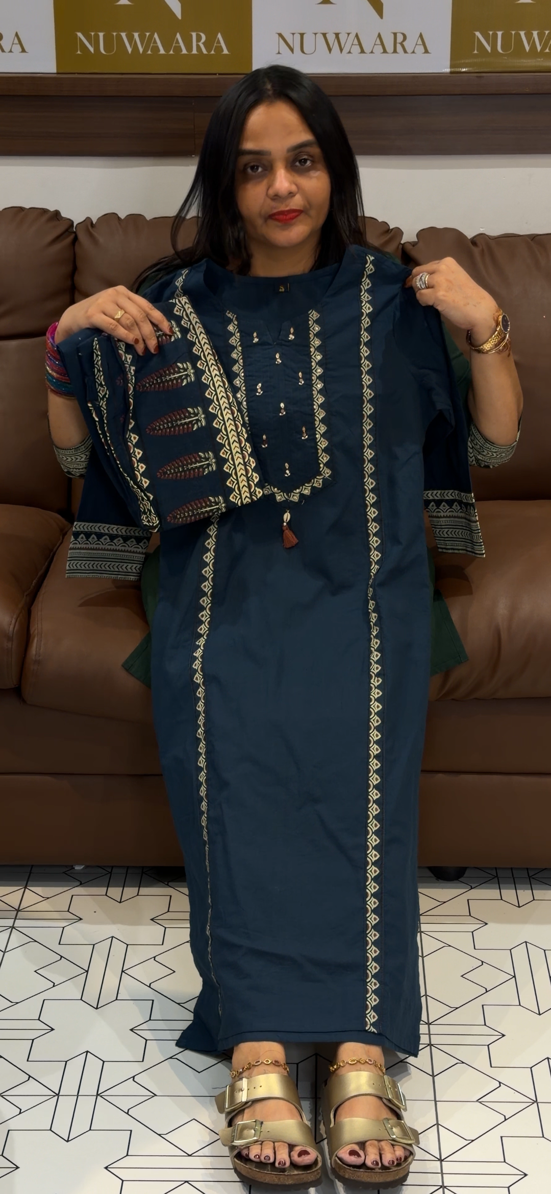 COTTON TOP, BOTTOM AND DUPATTA - NUWA - 689