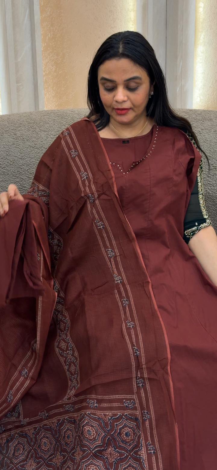 MUL COTTON TOP, BOTTOM AND DUPATTA - NUWA - 880