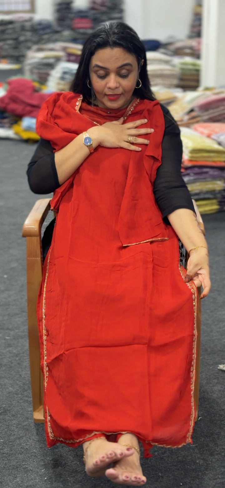 VISCOSE GEORGETTE HAND WORKED TOPS - NUWA - 1250