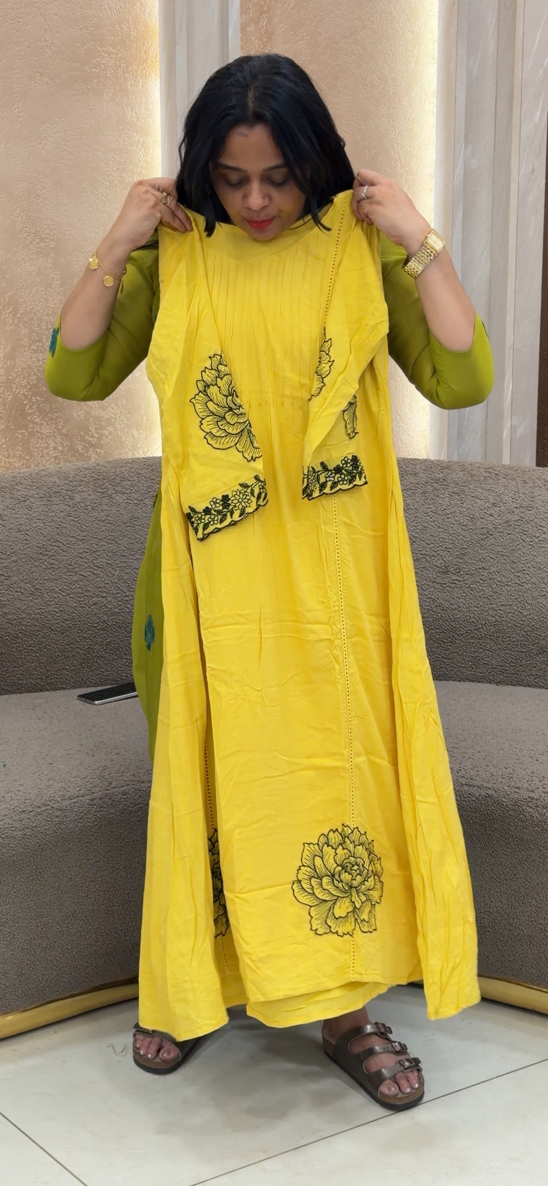 OFFER SALE CRUSHED RAYON LONG ALINE TOP - NUWA - 2424