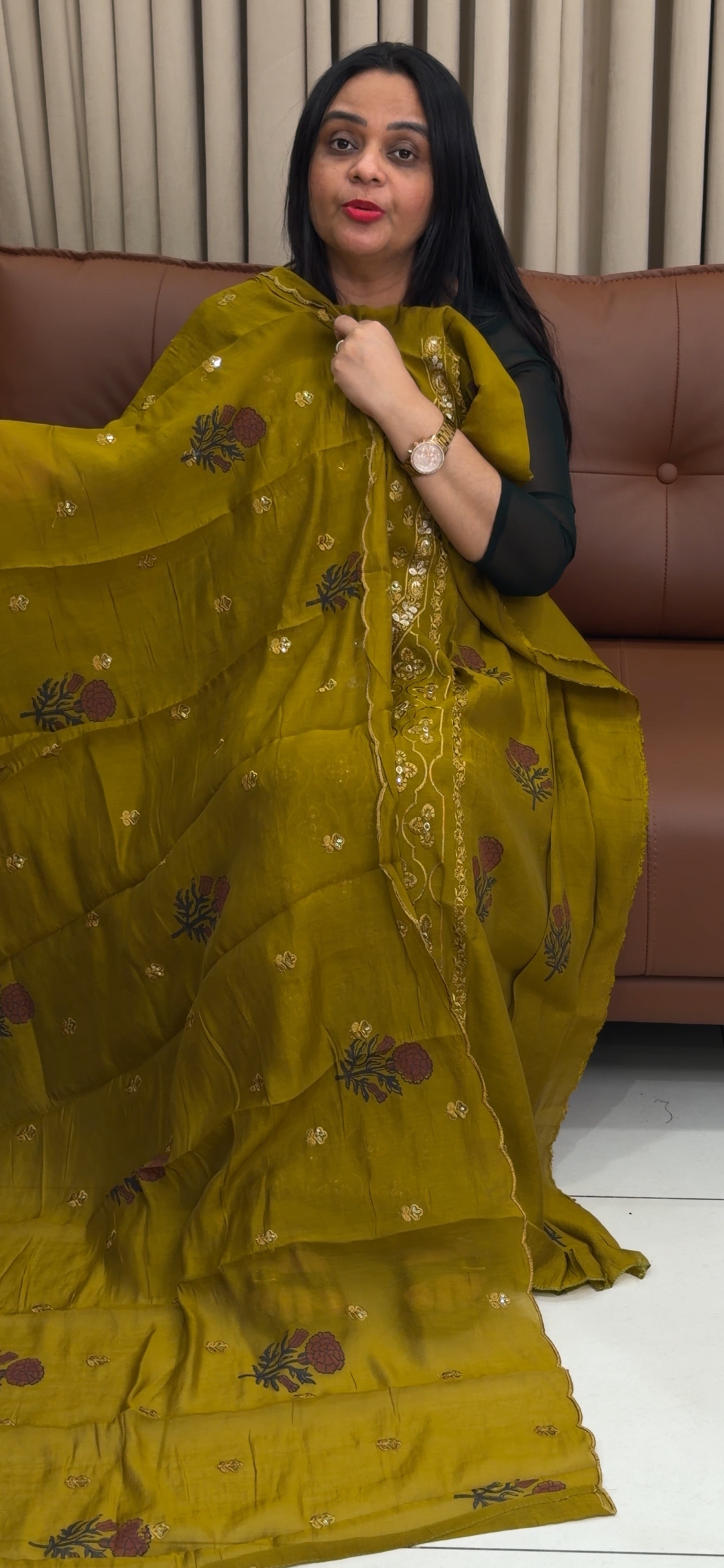 MALAI CHANDERI UNSTITCHED SALWAR SUITS - NUWA - 1894