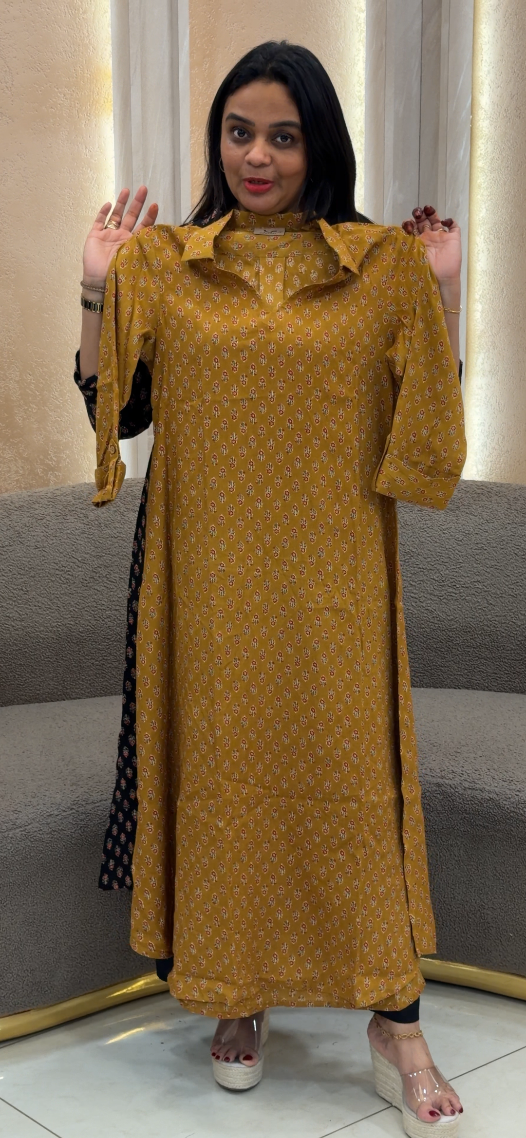 PRINTED RAYON LONG TOPS - NUWA - 1221