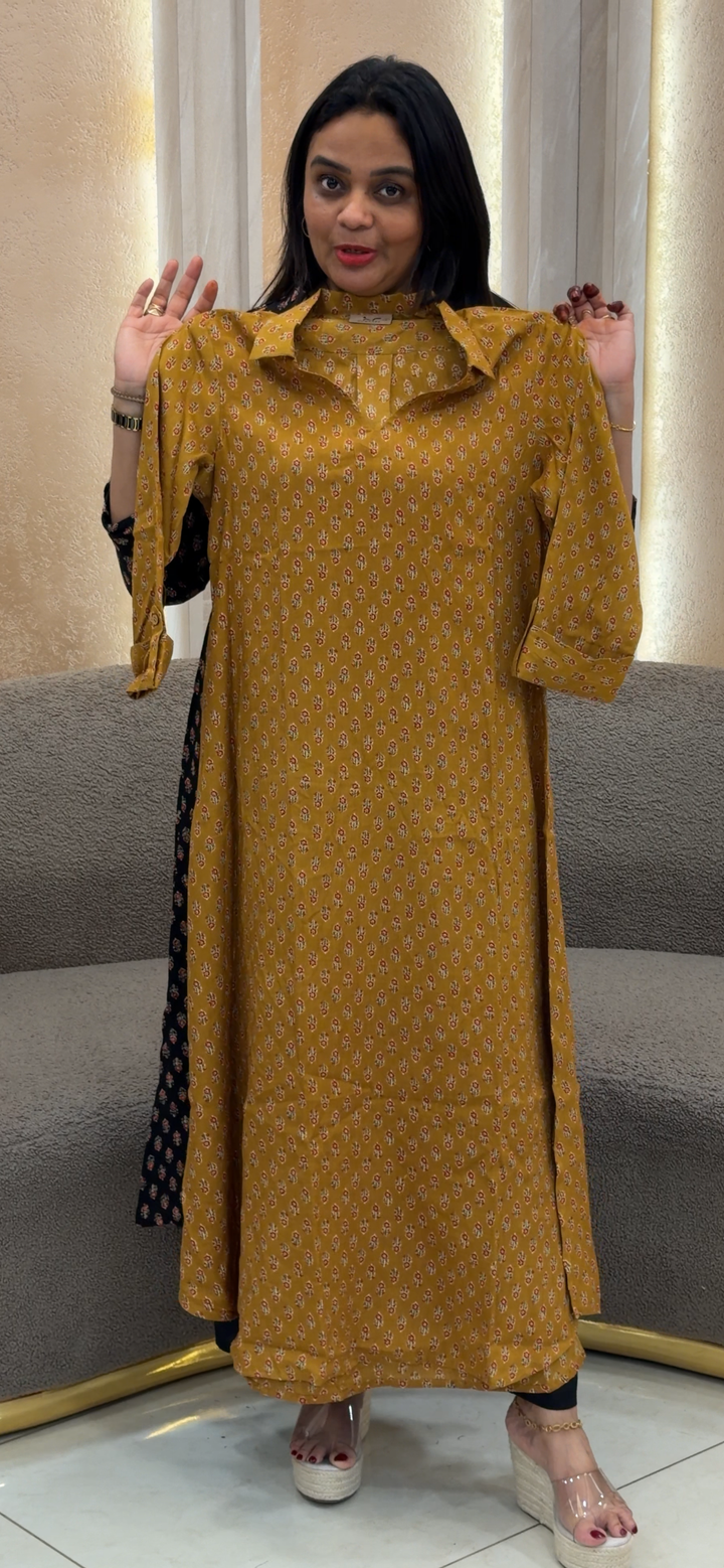 PRINTED RAYON LONG TOPS - NUWA - 1221