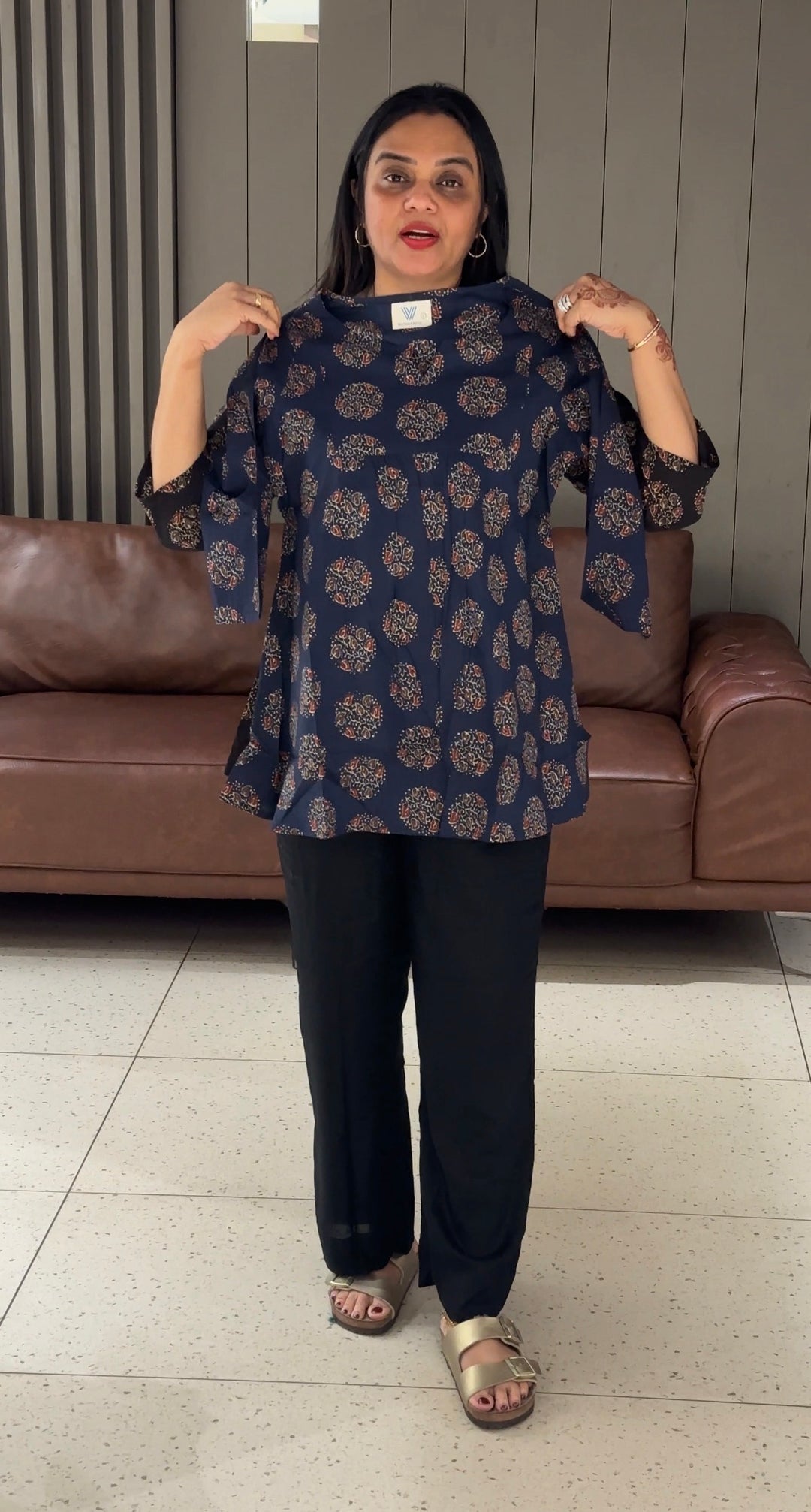 COTTON PRINTED SHORT TOPS - NUWA-649