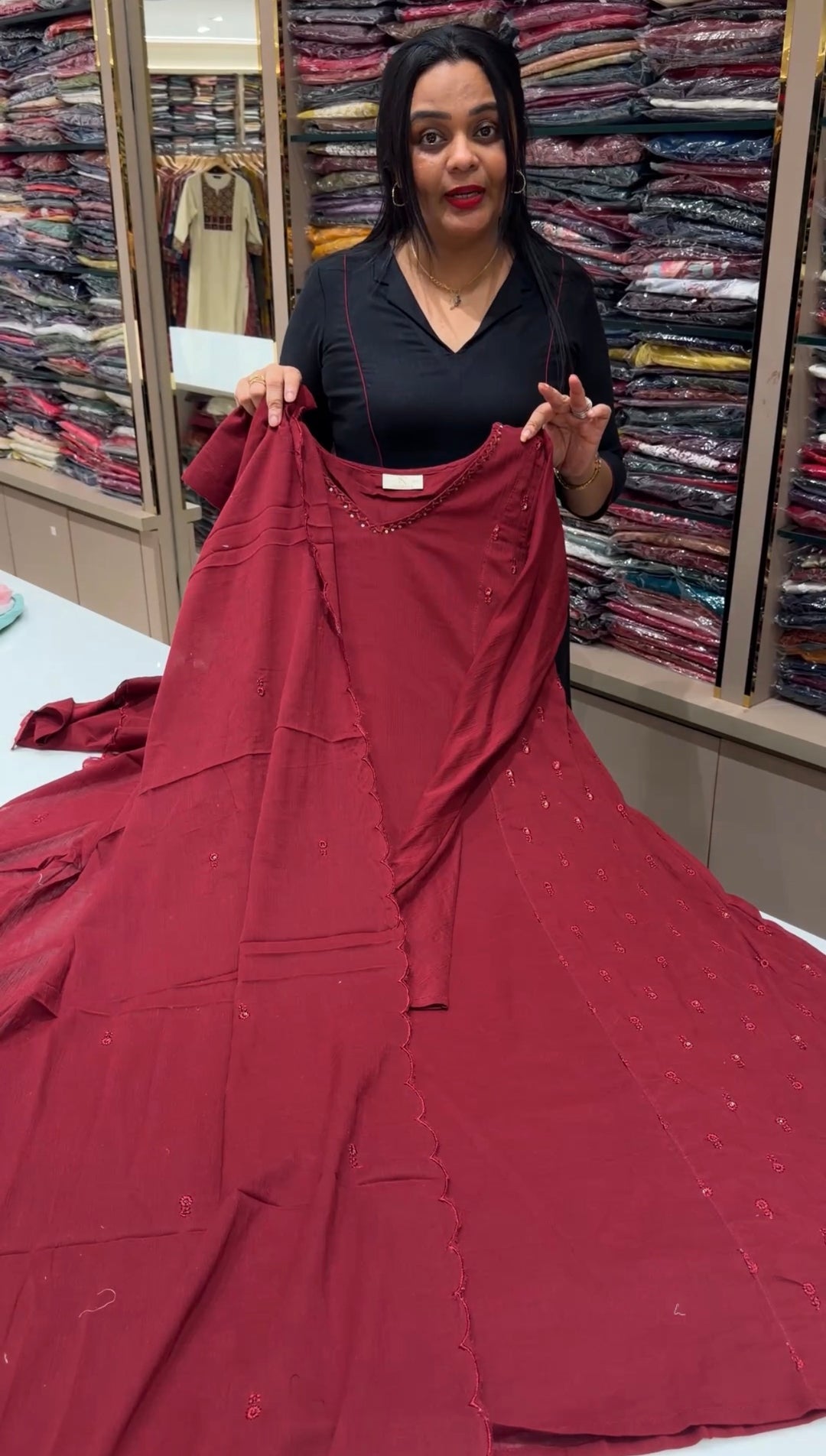 MUL CRUSHED TOP, BOTTOM AND DUPATTA - NUWA-1886